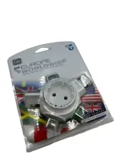 Go Travel Europe to Worldwide Adaptor Plug Non-Earthed NEW