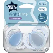 Tommee Tippee Closer To Nature Night Time Soothers 6-12M Assorted 2 pack