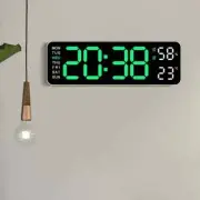 9 Inch Large Digital Wall Clock USB Powered TEMP Humidity Week Auto Dimmer Clock