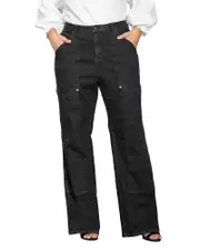 standards & practices Plus Super High Workwear Jeans in Rinse Black