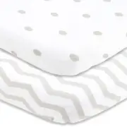 Cradle Sheets Fitted 18 x 36 – Fits Most Bedside Sleeper Bassinets Without Bu...