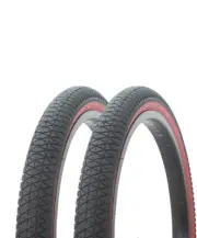 PAIR Bicycle Bike Tire 20" x 1.95" Black/Red BMX PRO+ X-CROSS THREAD