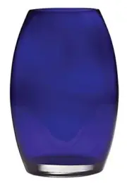 Barski Handmade Glass Oval Shaped vase - Cobalt - 10"H - Made in Europe