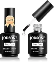 JODSONE 2 Bottles of Top Coat Base Coat Gel Polish Set Bright Surface At Home DIY Nail Salon Girl Gift……