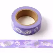 Washi Tape Holographic Foil Diamond Gems on Purple Cloudy Background 15mm x 10m