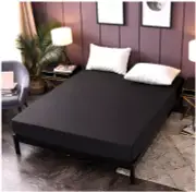 Black Waterproof Fitted Sheet QUEEN Mattress Protector Nuru Massage Physio