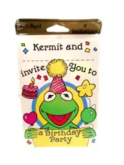 Vintage NOS Kermit Frog Set Of 8 Birthday Invitations With Envelopes C.A. Reed