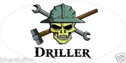 DRILLER WITH SKULL HARD HAT STICKER HELMET STICKER LAPTOP STICKER HELMET DECAL