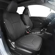 CustomCover Full Coverage Leather Car Seat Covers for Subaru Forester 2019 2020 2021 2022 2023 2024 - Custom Fit, 360° Protection,Tailored Design - Black