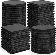 60 PCS Slate Coasters, WEWINK PLUS 4 Inch 30 PCS Round Blank Black Drink Coasters, 30 PCS Square Stone Coasters Bulk Rustic for Laser Engraving, Coffee Table, Home Decor, Bar, Gifts