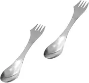 GALPADA 2pcs Creative Multipurpose Spoons Forks Cutters Tableware for Outdoor Activities