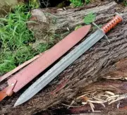 Handmade Damascus Steel Viking Sword 35 Inches Battle Ready Sword