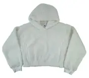 NEW Gilly Hicks Cropped Sherpa Fleece Hoodie Pullover Sweatshirt S Cream Women’s