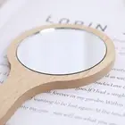Small Portable Wood Makeup Mirror Round Cosmetic Mirror Circles Pocket Mir!7 ❤FR