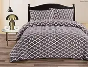 Ramesses Mink Flannel Comforter Set, Queen, Diamond Flower