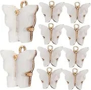 [BEBEMOKO] 10pcs Butterfly Charms Diy Jewelry Making Accessories for Keychains Necklaces Bracelets Earrings