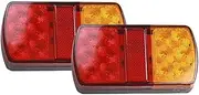 Car Rear Tail Lights Pair Waterproof 12V Taillights Trailer Truck Lorry Stop Rear Tail Light Auto Car Signal Lamp Caution Indicator
