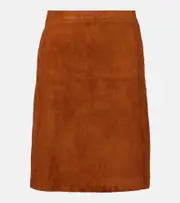 [Versace] Versace Suede midi skirt AU 12 brown