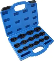 WODHMIEY 15pcs Crows Feet Spanner Set，Metric Crows Foot Spanner Set Metric, Chromium Molybdenum Steel Rust Resistant, 1/2in & 3/8in Drive 8-24mm Full Range for Tight Spaces and Various Vehicles Repair