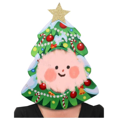 1PCS Family Christmas Party Happy Warm Soft Cosplay Cap Green Christmas Tree Hat