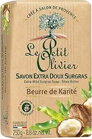 Extra Mild Surgras Soap - Shea Butter by Le Petit Olivier for Men - 8.8 oz Soap