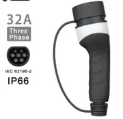 EV Charger Type2 Plug Adapter 16A 32A EVSE Charger Female Car Side IEC62196-2 Convertor 1 Phase 3 Phase for Electric Vehicle Car 32A 22KW 3 Phase