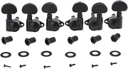 Musiclily Ultra 3L3R Roto Style Sealed Guitar Tuners Tuning Pegs Keys Machine Heads Set for Les Paul LP SG Style Electric or Acoustic Guitar, Black