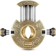 CIGARLOONG Cigar Punch Cutter Bronze Engrave Double Size Drill Cigar Hole Cutter(Gold)