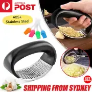 Kitchen Stainless Steel Garlic Press Crusher Manual Rocking Mincer Squeezer AU
