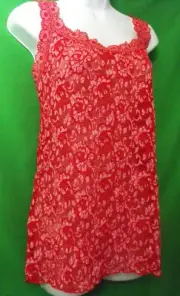 NEW HANKY PANKY 594624X RDLG PLUS SIZE CROSS-DYED MADE IN USA LACE CAMISOLE 3X