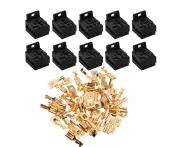 Wzenclave 10 PCS Car Relay Base Bracket 12V/24V 30A-80A 5 Pin Socket Relay Socket Holder Connector with 50PCS 6.3mm/0.24“ Terminals Compatible with Car Tru