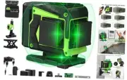 16 Lines Laser Level Self Leveling, 4x360°Professional 4D Green Cross Line