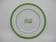 RAYNAUD TROPIC GREEN SALAD PLATE - Monogram letters - 7 1/2" 0509D