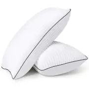 Bed Pillows Standard Size Set of 2, Soft and Supportive with Down Alternative...