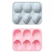 6 Cavity Brains Silicone Mold Cake Baking Mold for Making Fondant Chocolate