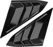 Side Window Rear Spoiler Triangle Louvers Scoop Cover Trim Compatible for Honda Civic Sedan 2016-2019 Black/Carbon Fiber Look(Glossy Black)