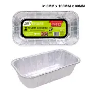 Deep Aluminium Foil Tray BBQ Disposable Roasting Oven Baking Party Dish Takeaway