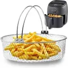 Stainless Steel Air Fryer Basket Mesh Basket Draining Mesh Kitchen Accessories