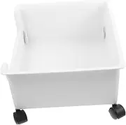 MAGICLULU Book Storage Box Hanging File Folders Under Desk Rolling Trolly Storage Bins with Wheels Toy Storage Organizer Decorative Storage Bins Storage Organizer for Home Pp White