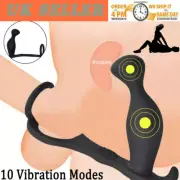 Penis Cock Ring Anal Vibrator Butt Plug Prostate Massager Remote Sex Toy For Men