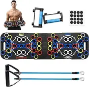Foldable Push up Board,54 in 1 Push up Board for Men, Multifunction with Color,Resistance Bands with Handles, at Home Workout Equipment for Perfect