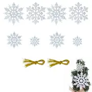72pcs Plastic Snowflake Hanging Ornaments for Christmas Tree Party Home Decorations-White