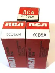2 RCA 6CD6GA 1 6CB5A NOS Amplifier Electron Vacuum Tubes TV-7 Tested T186