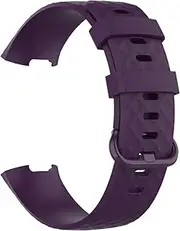 [DAYHOM] Soft TPU Sport WatchBands Fit for Fitbit Charge 3/4 Smart Watchdurable Strap Wristband Fit for Fitbit Charge 3 Charge 4 Watch Accessory(6,Silver Buckle_L)