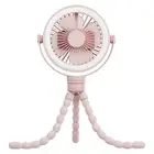 Portable Rechargeable Baby Stroller Fan Clip-on Octopus Night Light Mini9032