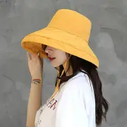 Wide Brim Summer Sun Hat Yellow