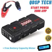 OZGO Jump Starter Pack Power Emergency 2000A Heavy Duty 12V Car Battery Booster