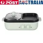 2 in 1 Frying Pans Dual Temperature Control Shabu Pot and Griddle Multi Cooker