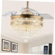 Chandelier Fan，Fandelier Ceiling Fan with Light and Remote, Gold Dimmable LED