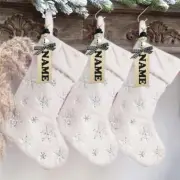 3 Pack 22 Inch Faux Fur Sequin Snowflake Christmas Stockings Snowy White Chri...